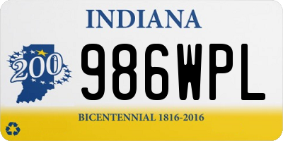 IN license plate 986WPL