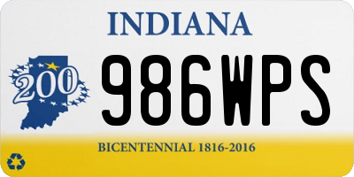 IN license plate 986WPS