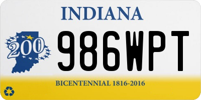 IN license plate 986WPT