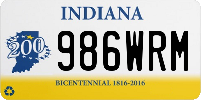 IN license plate 986WRM