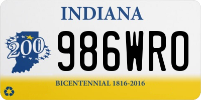 IN license plate 986WRO