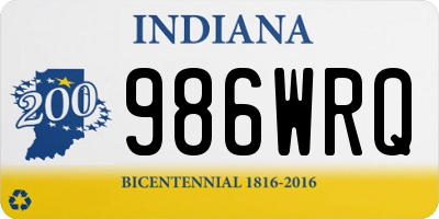 IN license plate 986WRQ