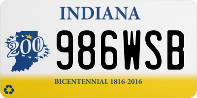 IN license plate 986WSB