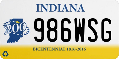 IN license plate 986WSG
