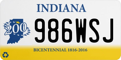 IN license plate 986WSJ