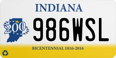 IN license plate 986WSL