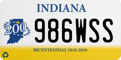 IN license plate 986WSS