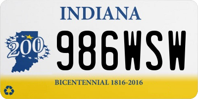 IN license plate 986WSW