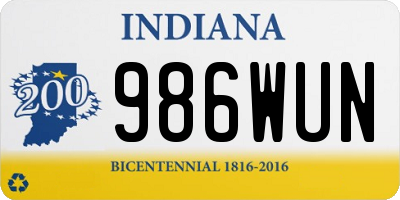 IN license plate 986WUN