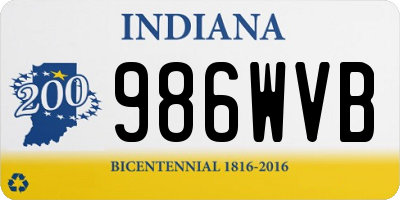 IN license plate 986WVB