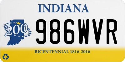 IN license plate 986WVR