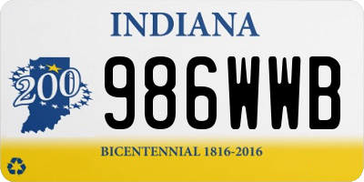 IN license plate 986WWB