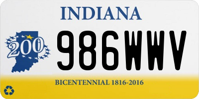 IN license plate 986WWV
