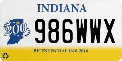 IN license plate 986WWX