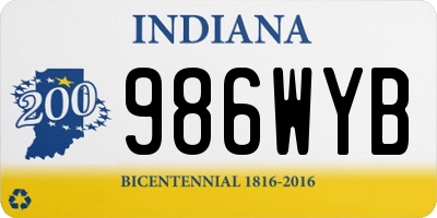 IN license plate 986WYB