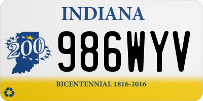 IN license plate 986WYV