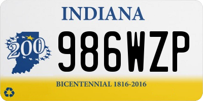 IN license plate 986WZP