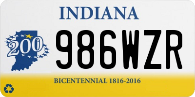 IN license plate 986WZR