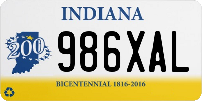 IN license plate 986XAL