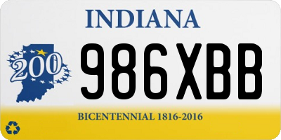 IN license plate 986XBB