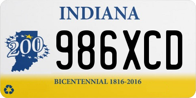 IN license plate 986XCD