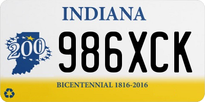 IN license plate 986XCK