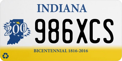 IN license plate 986XCS