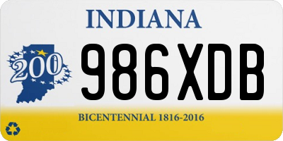 IN license plate 986XDB