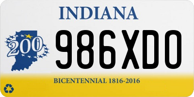 IN license plate 986XDO