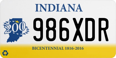 IN license plate 986XDR