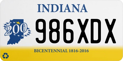 IN license plate 986XDX