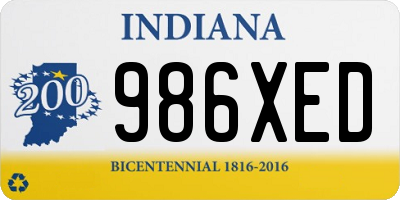 IN license plate 986XED