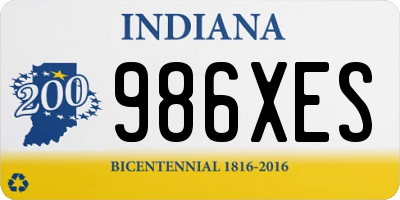 IN license plate 986XES