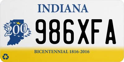 IN license plate 986XFA