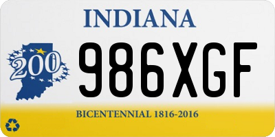 IN license plate 986XGF