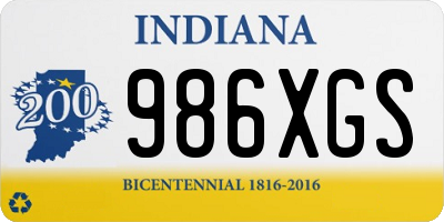 IN license plate 986XGS