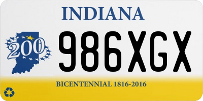 IN license plate 986XGX