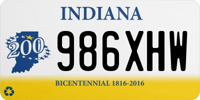 IN license plate 986XHW