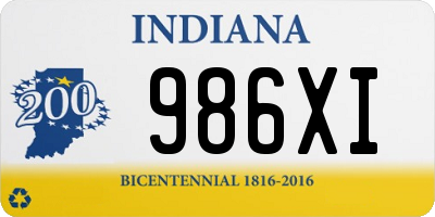 IN license plate 986XI