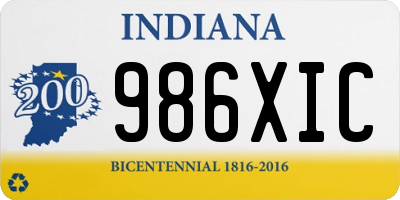 IN license plate 986XIC