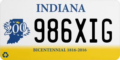 IN license plate 986XIG