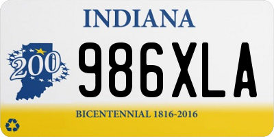 IN license plate 986XLA