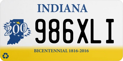 IN license plate 986XLI