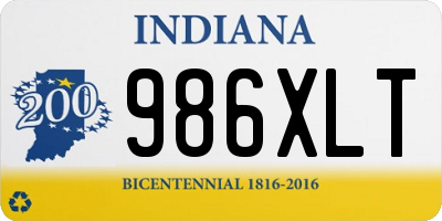 IN license plate 986XLT