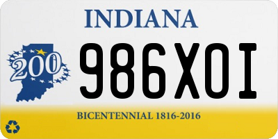 IN license plate 986XOI