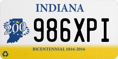 IN license plate 986XPI