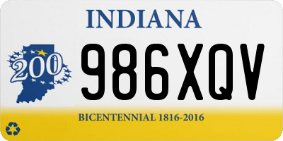 IN license plate 986XQV