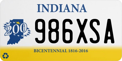 IN license plate 986XSA