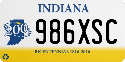 IN license plate 986XSC