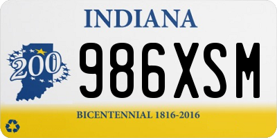 IN license plate 986XSM